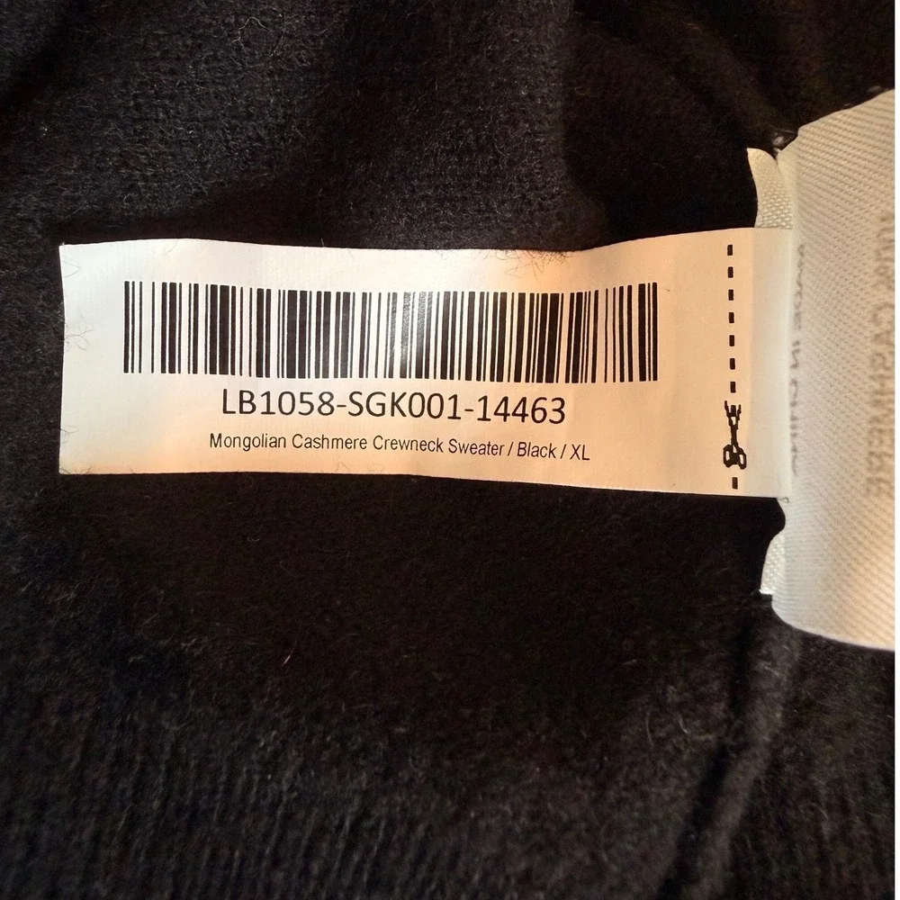 Quince Mongolian Cashmere Crewneck Sweater Breathable Date Travel Black XL NWOT